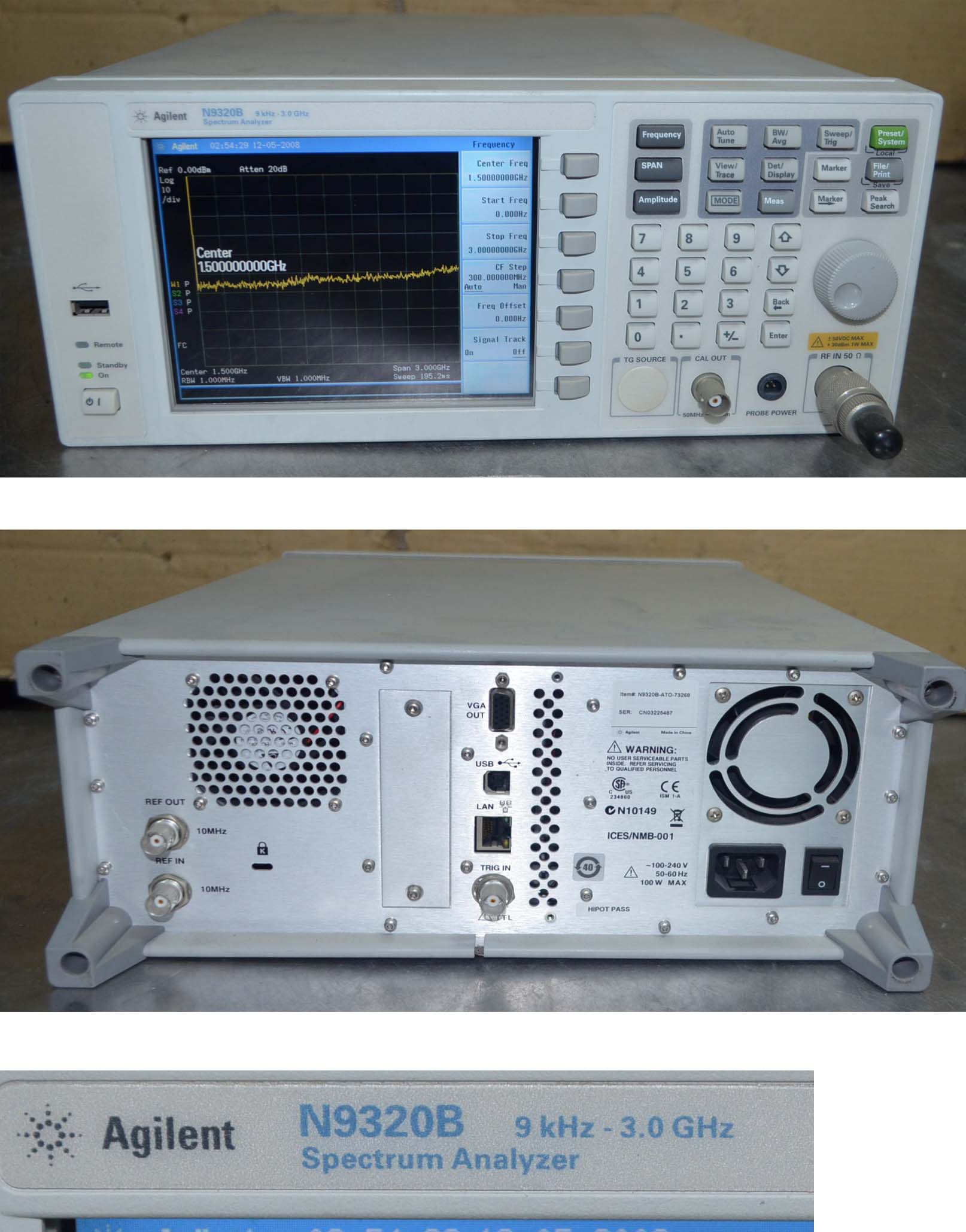 소리전자 ★★★ Agilent N9320B 9kHz3GHz Spectrum Analyzer